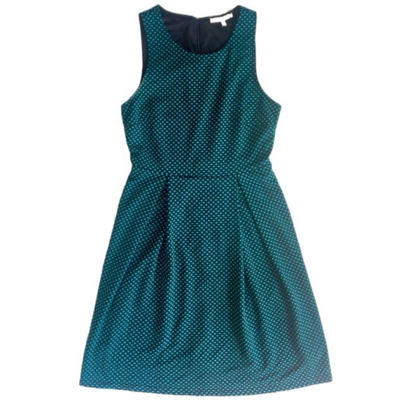 41 Hawthorn Black and Teal Spotted A-Line Scoop Neck Sleeveless Dress - Picture 2 of 14